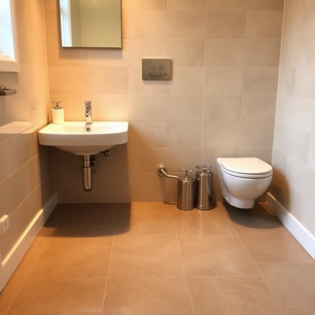 Bathroom flooring installation around fixtures