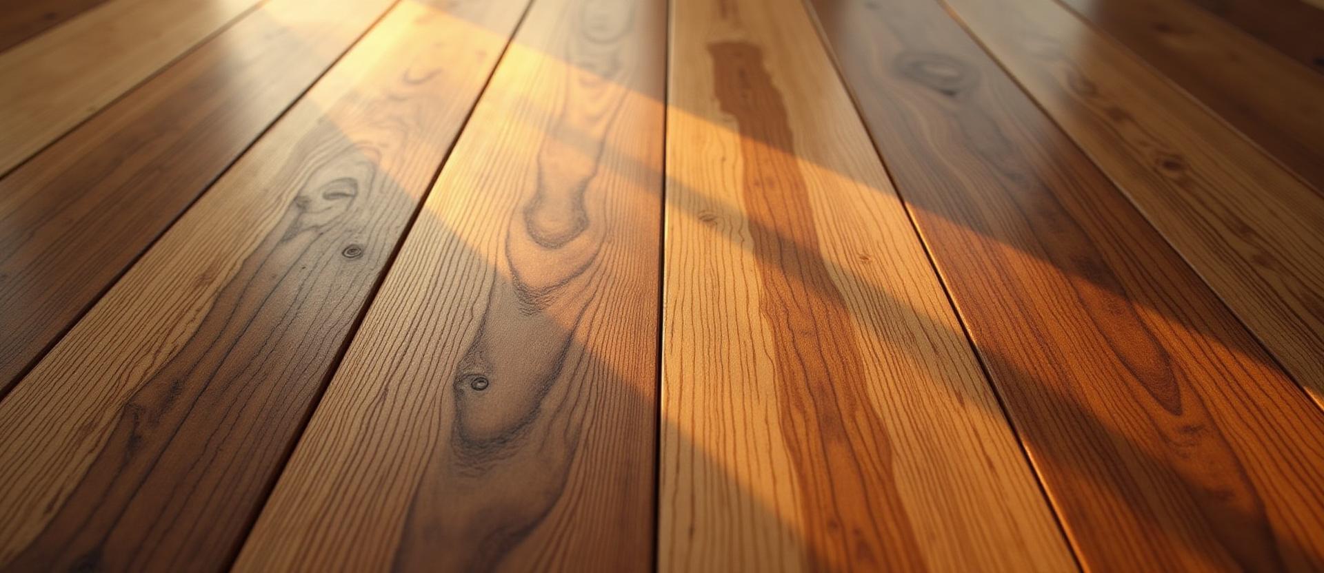 Close-up of rich hardwood grain patterns showing oak, walnut, and maple textures