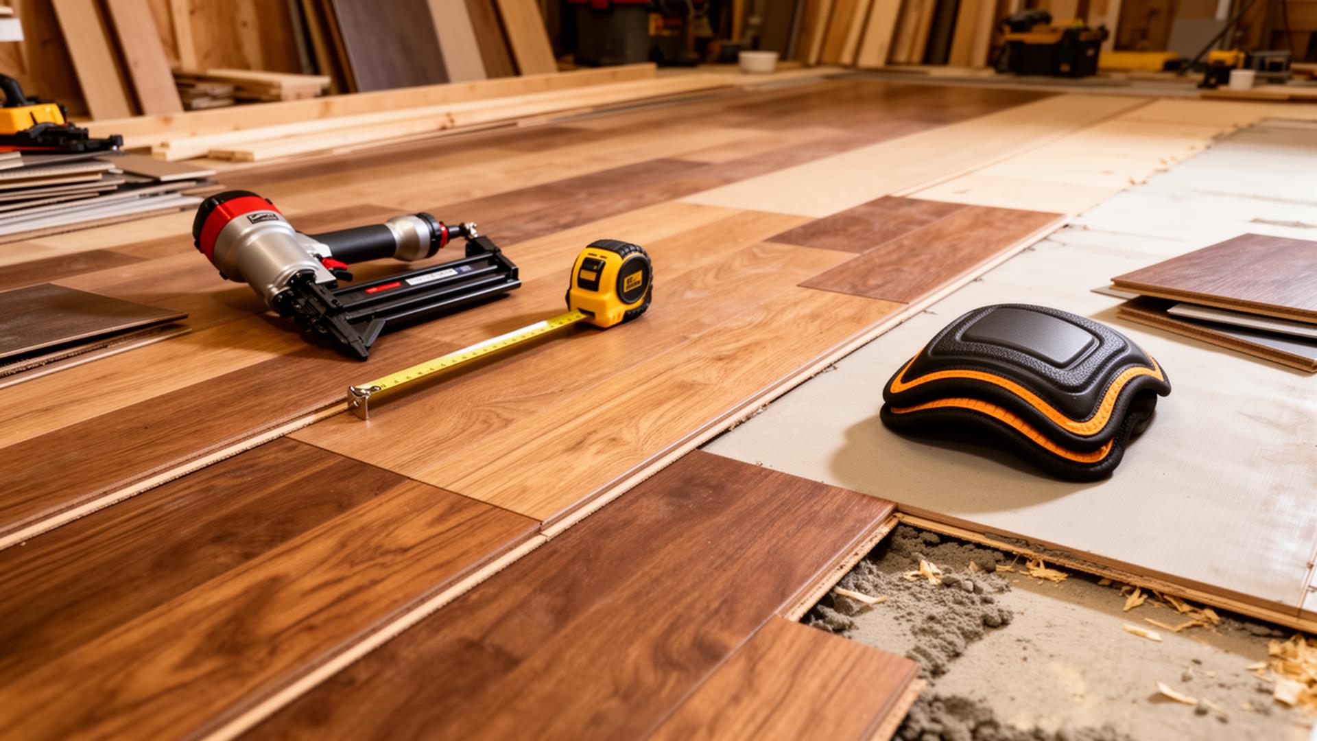 Professional flooring tools and materials