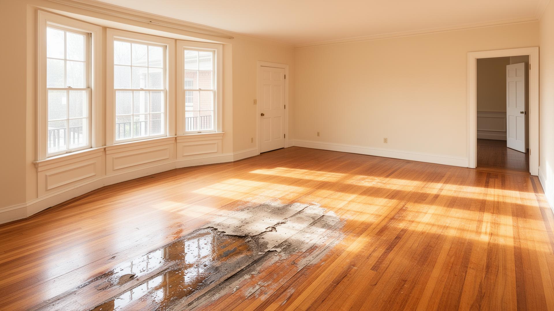 Water damage floor restoration by Perez Flooring Contractors
